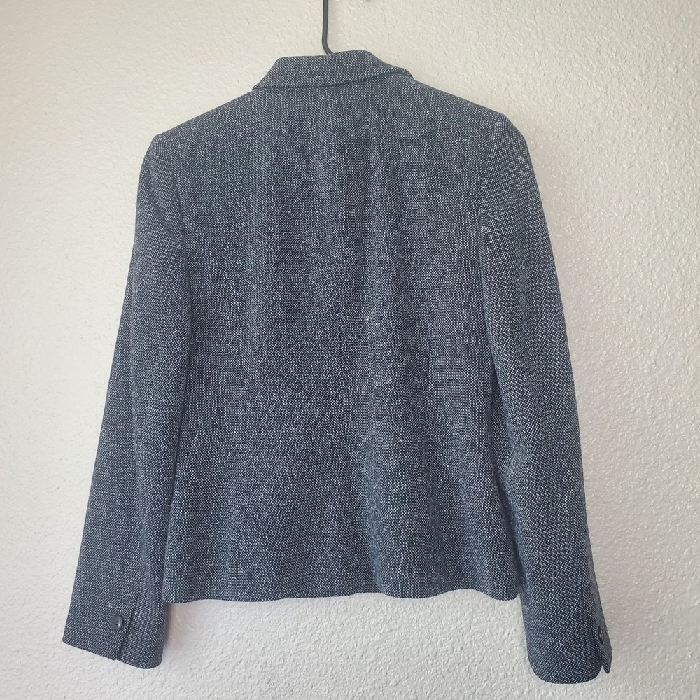 Ann Taylor LOFT Grey Wool Silk Blend Tweed Blazer Jacket Size 4 Style 58153 - Picture 2 of 9